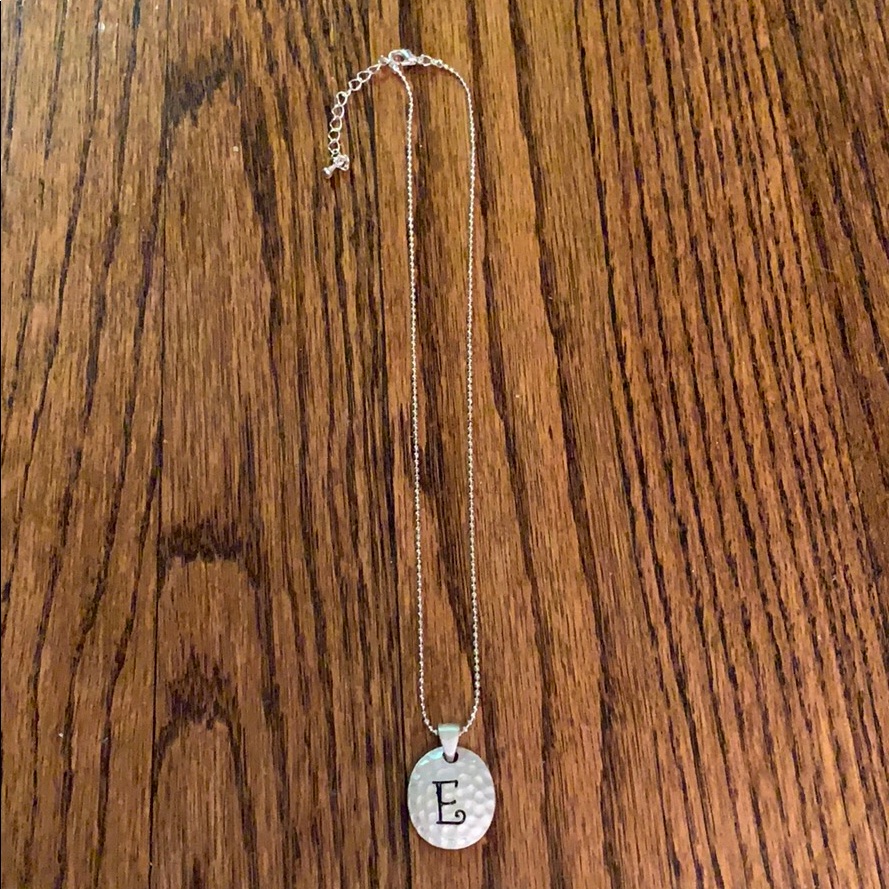 Silver E Necklace